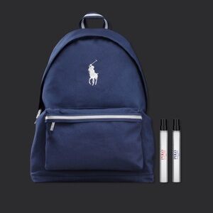 Ralph Lauren Blue Backpack with Polo Red and Polo 67 Spray